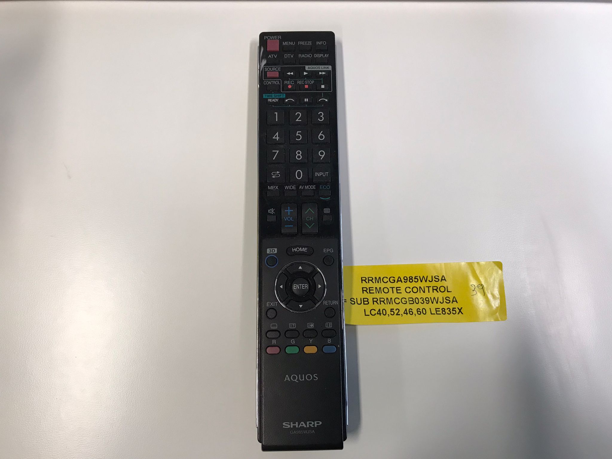 Sharp TV Remote Control RRMCGA985WJSA