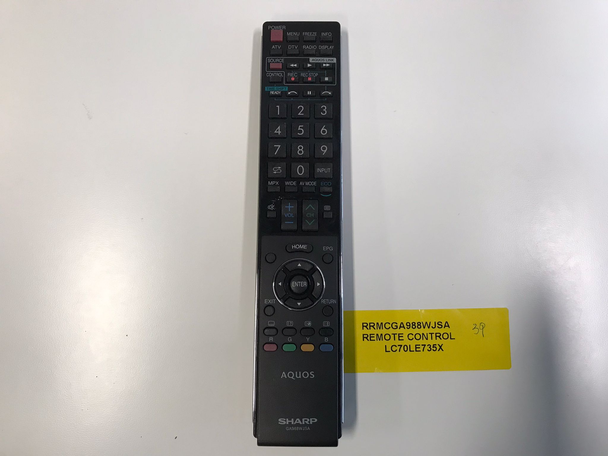Sharp TV Remote Control RRMCGA988WJSA