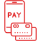 EASY, SMOOTH PAYMENT – Smartphone showing “PAY” next to a credit card, representing fast and secure mobile transactions