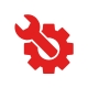Signs You Need to Replace Panasonic Microwave Parts – Red wrench overlapping a gear, symbolising mechanical repair and maintenance