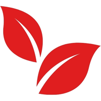 Sustainability – Two overlapping red leaves symbolising eco-conscious practices, growth, and environmental care